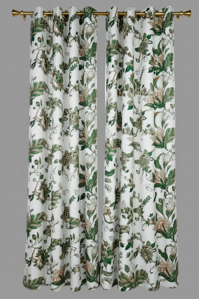 NEW HEATHER SAGE   Jacquard patterned curtain drapes