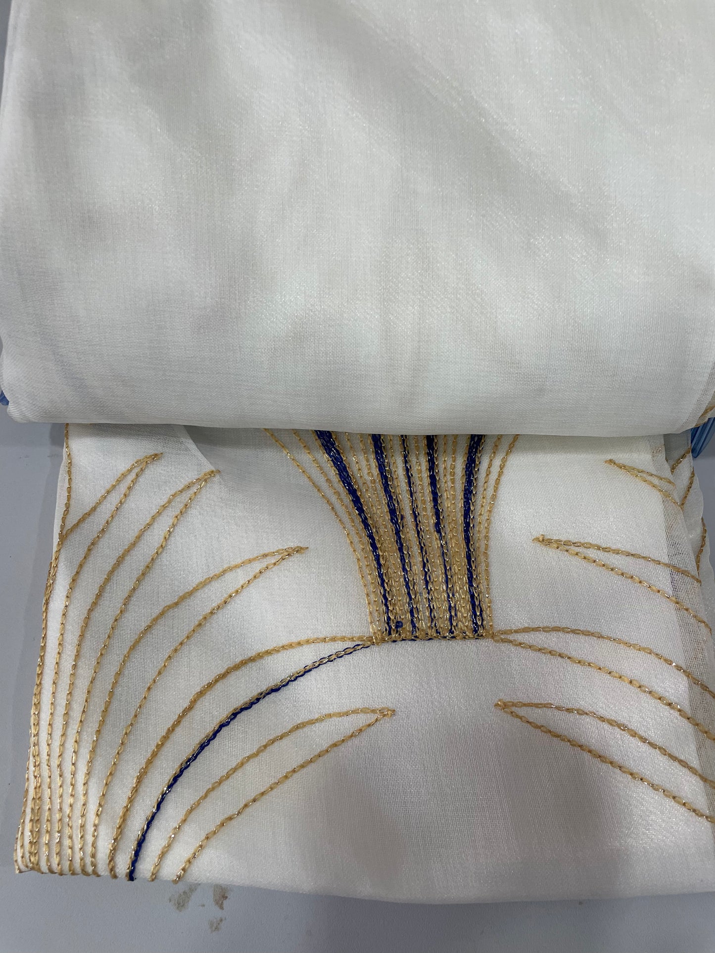 HAYDEN Blue  beaded Curtain with Beaded Valance