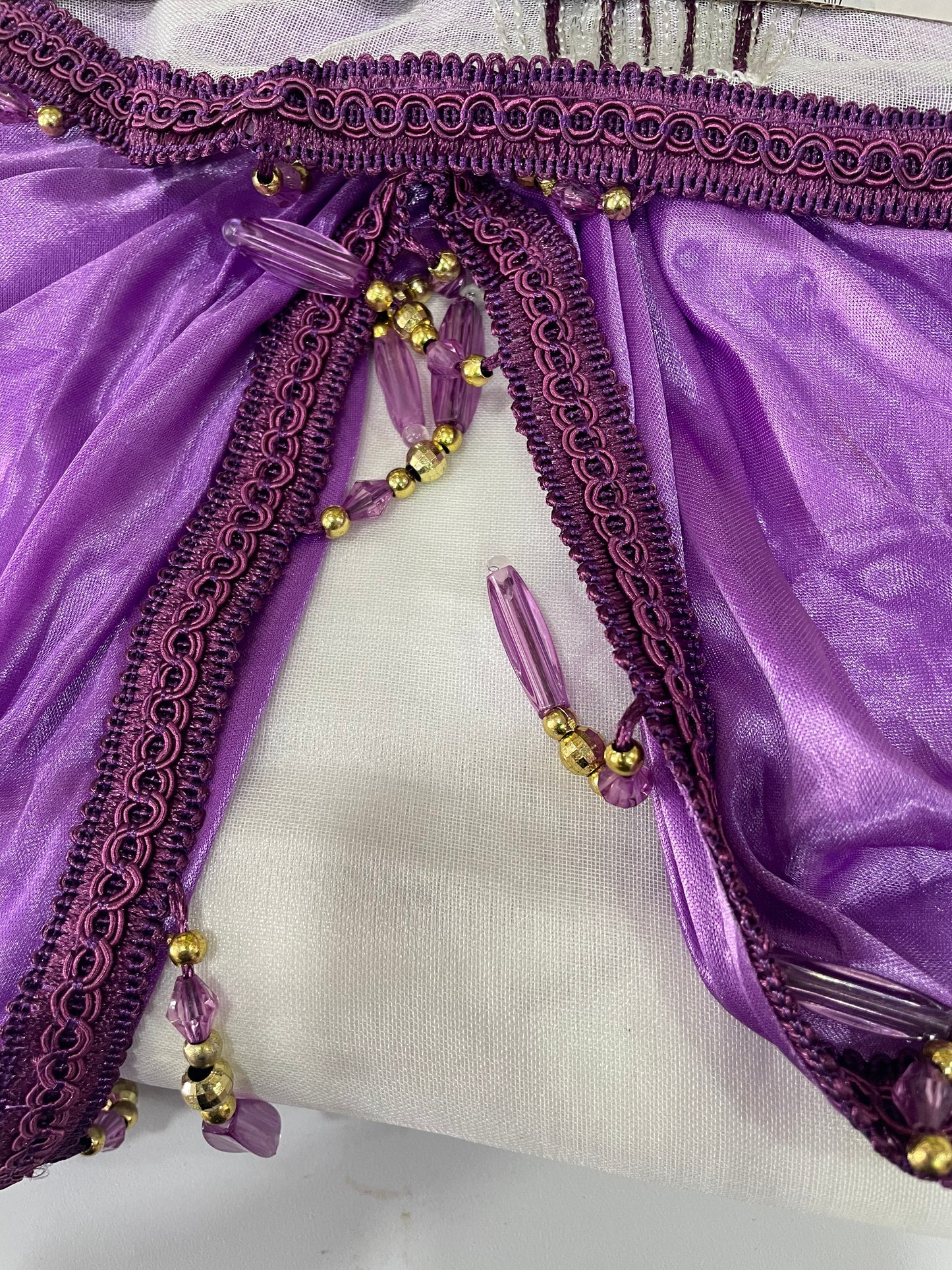 HAYDEN Purple  beaded Curtain with Beaded Valance