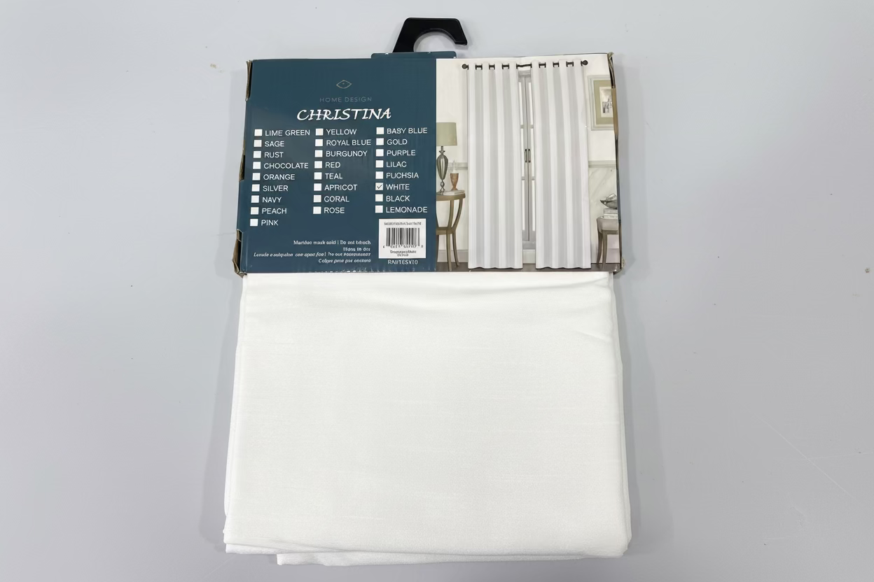 NEW CHRISTINA WHITE   Semi Sheer Faux Slik Solid Panel