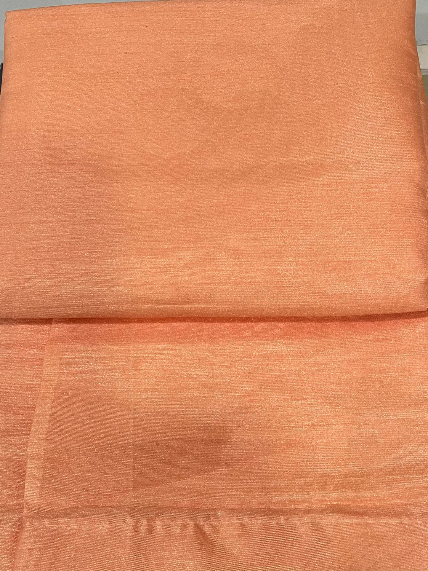 NEW CHRISTINA PEACH  Semi Sheer Faux Slik Solid Panel