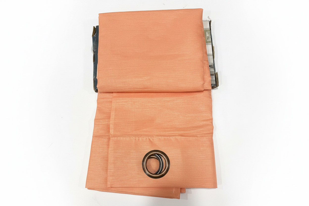 NEW CHRISTINA PEACH  Semi Sheer Faux Slik Solid Panel