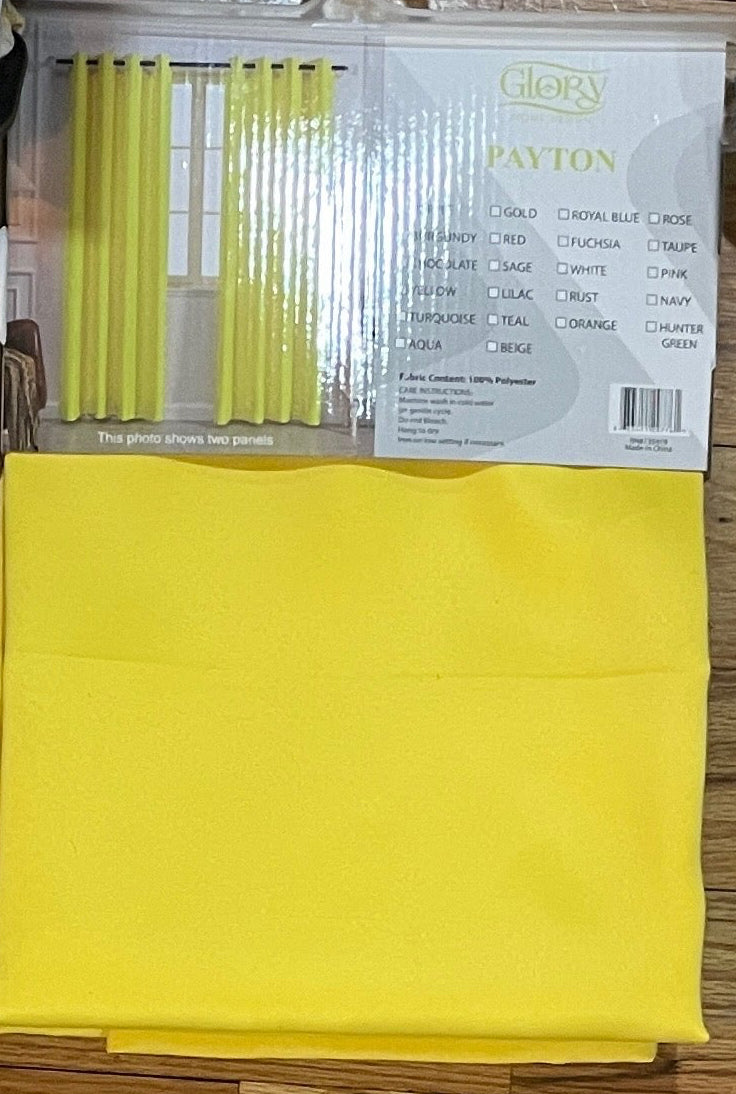 PEYTON YELLOW  Solid Black out  Grommet Panel