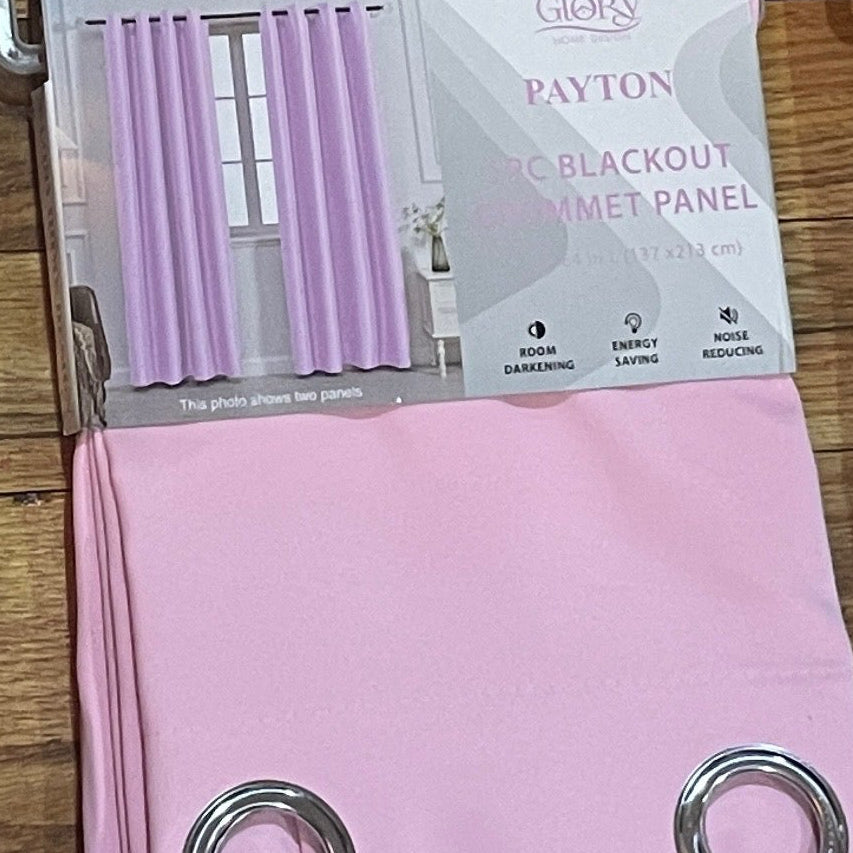 PEYTON LT PINK  Solid Black out  Grommet Panel