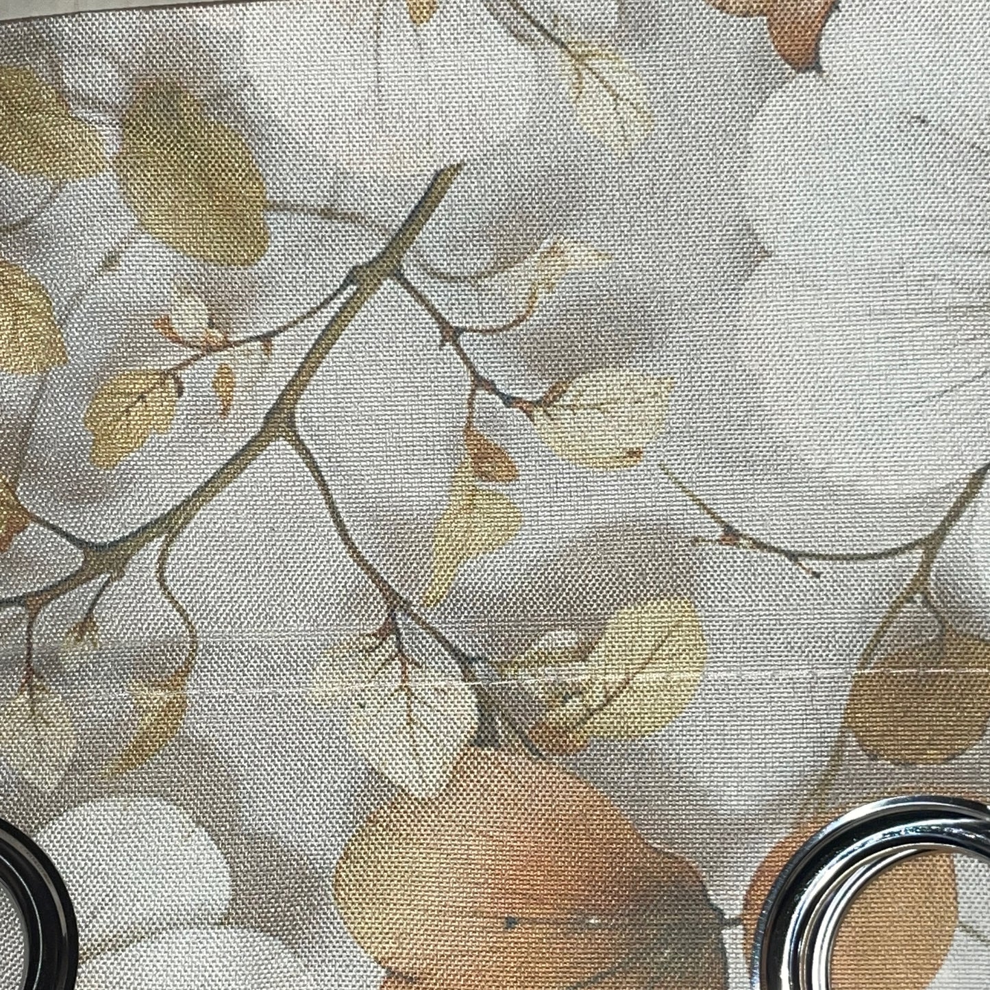 HEATHER BOTANICAL LEAF RUST Printed Grommet Panel Curtain