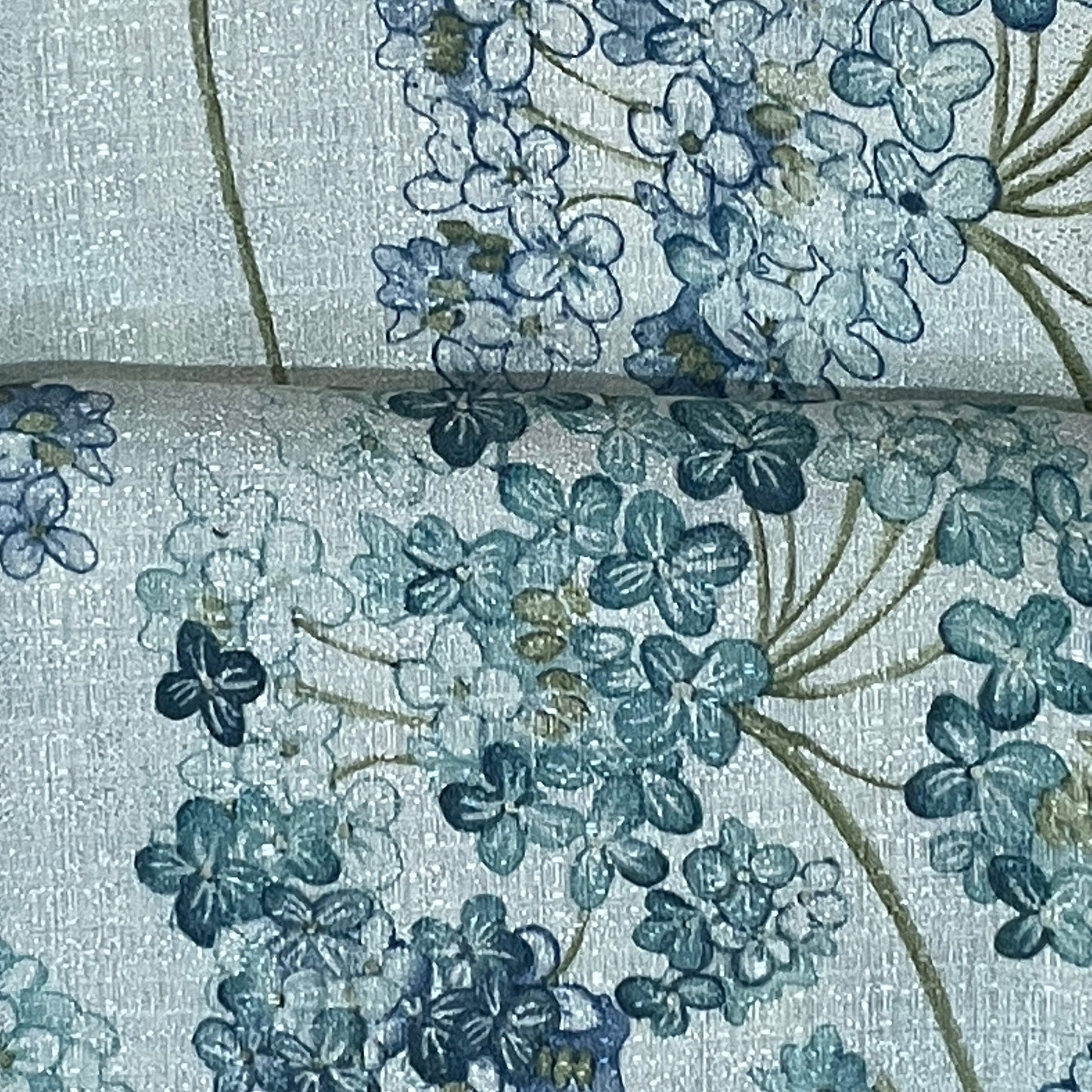 REGINA Print Crepe Rod Pocket Panel with Attached Valance BLUE