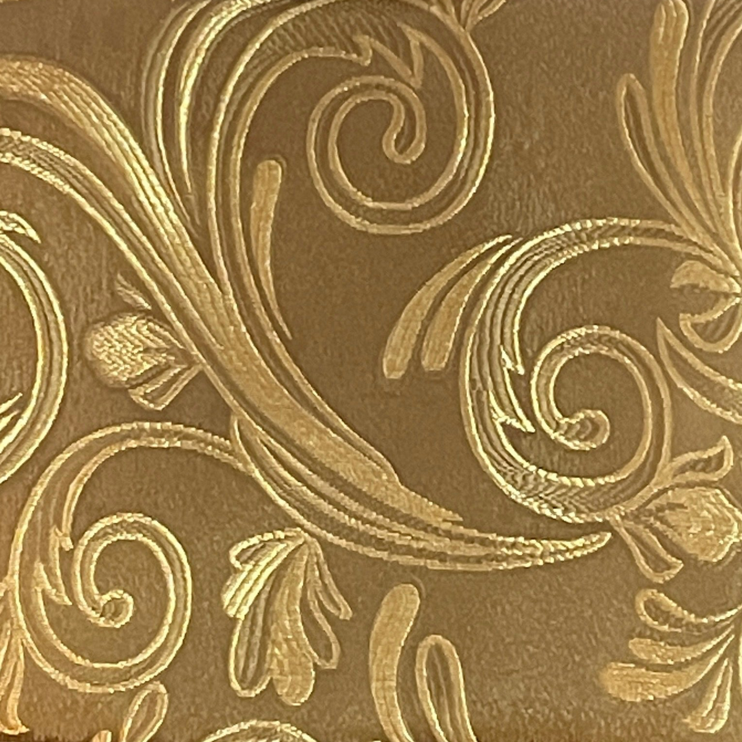 DANIELLE GOLD BRONZE SCROLL Metallic Jacquard  Print Grommet Panel Curtain