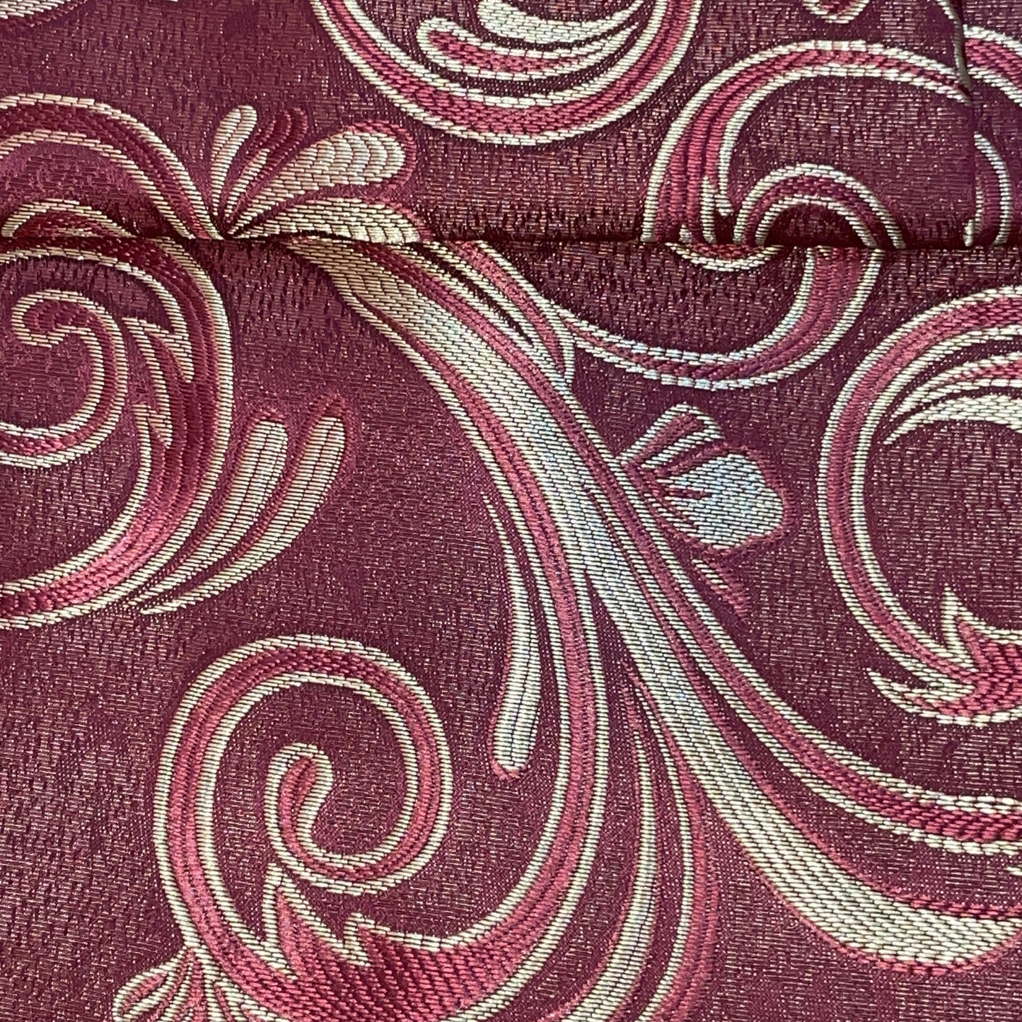 DANIELLE BURGUNDY PAISLEY MetallicJacquard Print Grommet Panel Curtain