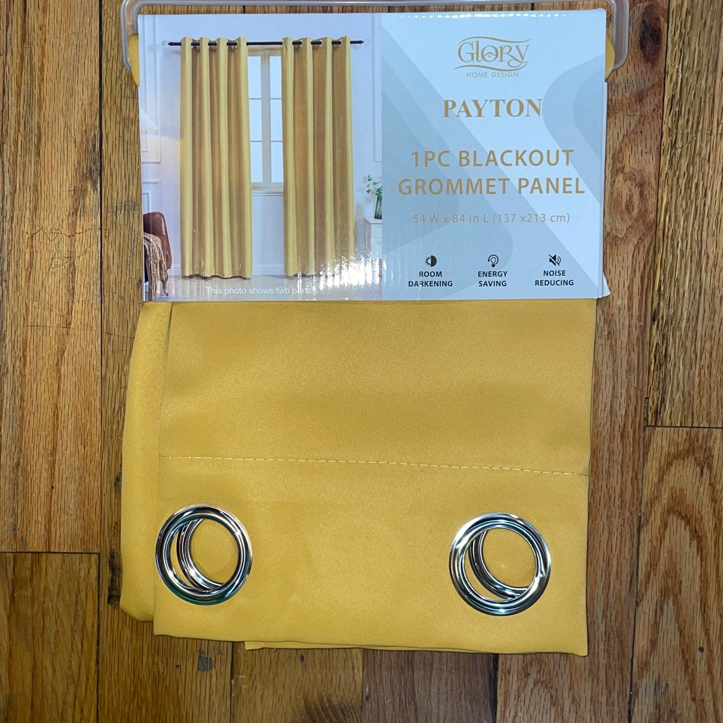 PEYTON GOLD   Solid Black out  Grommet Panel