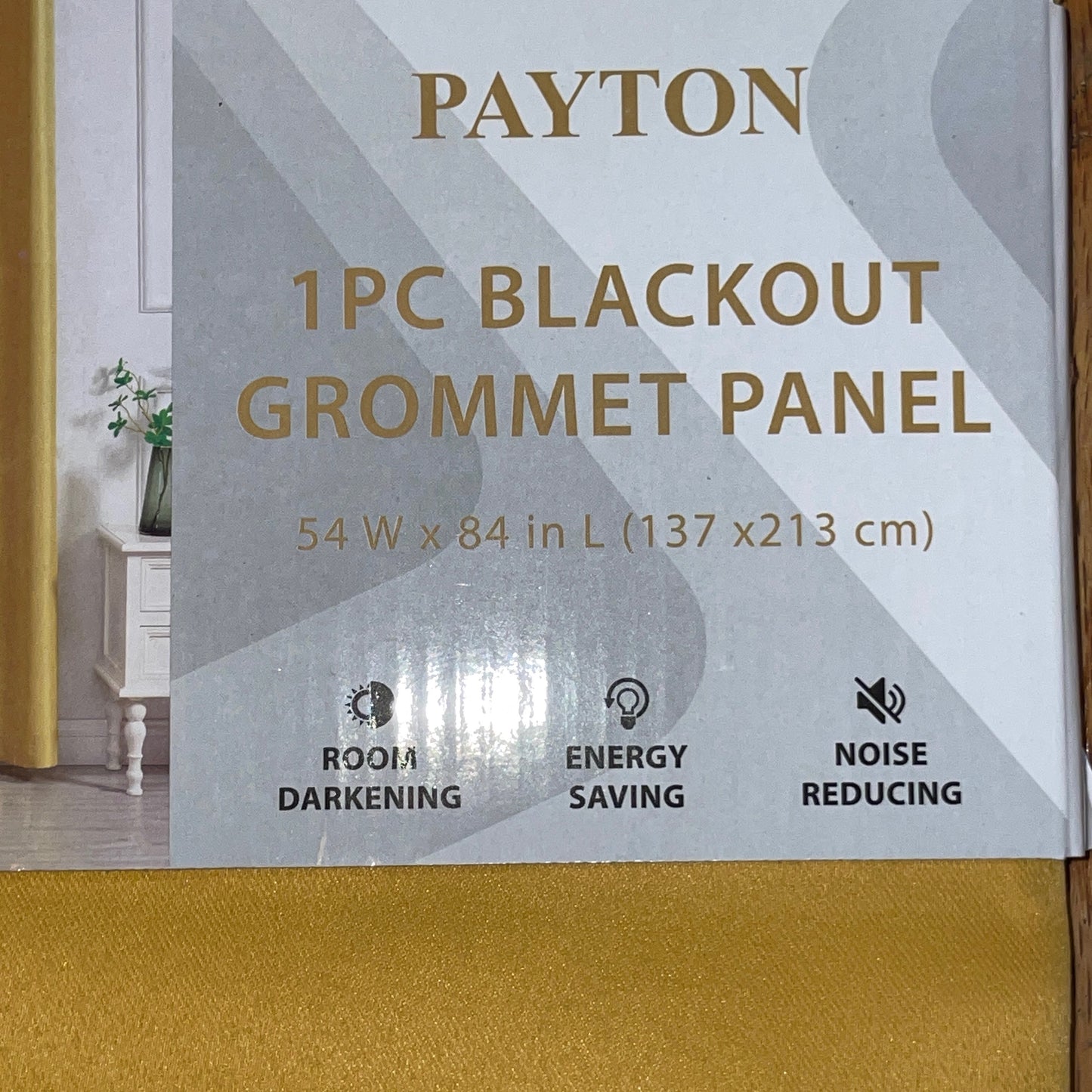 PEYTON GOLD   Solid Black out  Grommet Panel