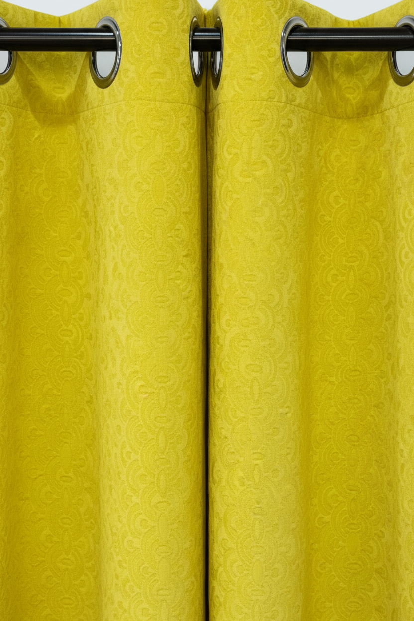 DANIELLE  Pattern Panel Curtain Grommet  Yellow Patterned SWIRL