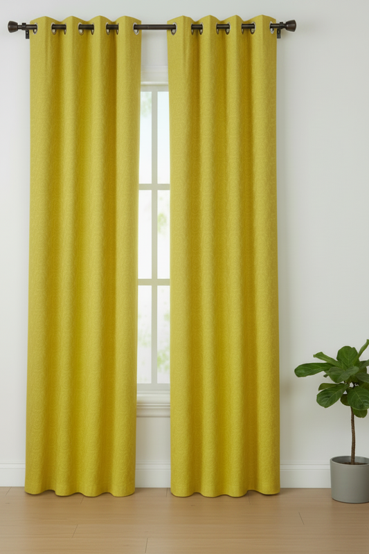 DANIELLE  Pattern Panel Curtain Grommet  Yellow Patterned SWIRL