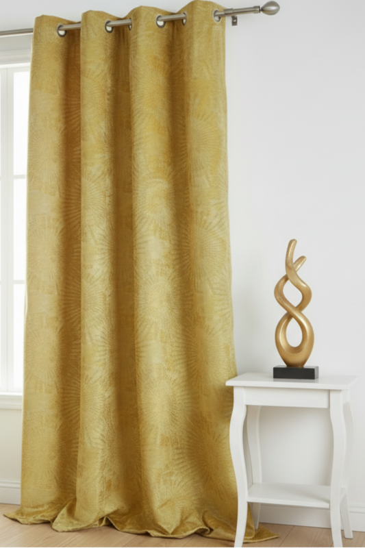 DANIELLE  Pattern Panel Curtain Grommet  Pattern Sunflower Golden Yellow