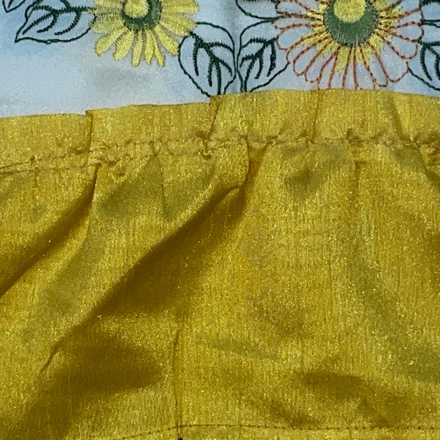 ESME 3 piece Kitchen curtain Sunflower rooster  Embroidered YELLOW