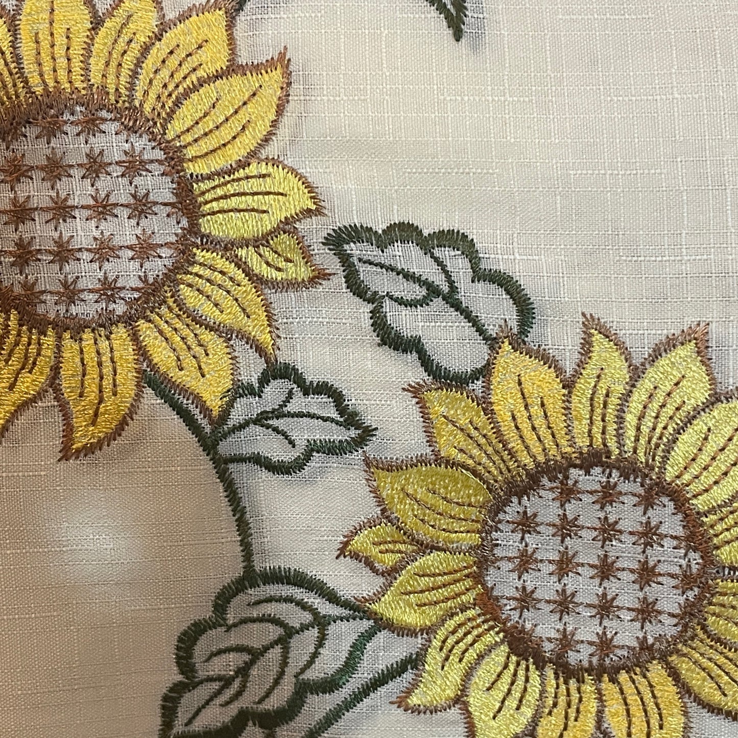 ILANA 3 piece Kitchen curtain Sunflower Embroidered  YELLOW