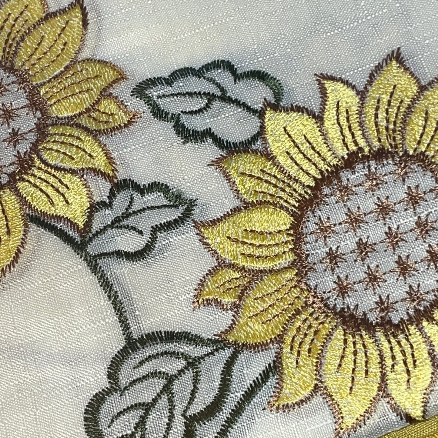 ILANA 3 piece Kitchen curtain Sunflower Embroidered  YELLOW