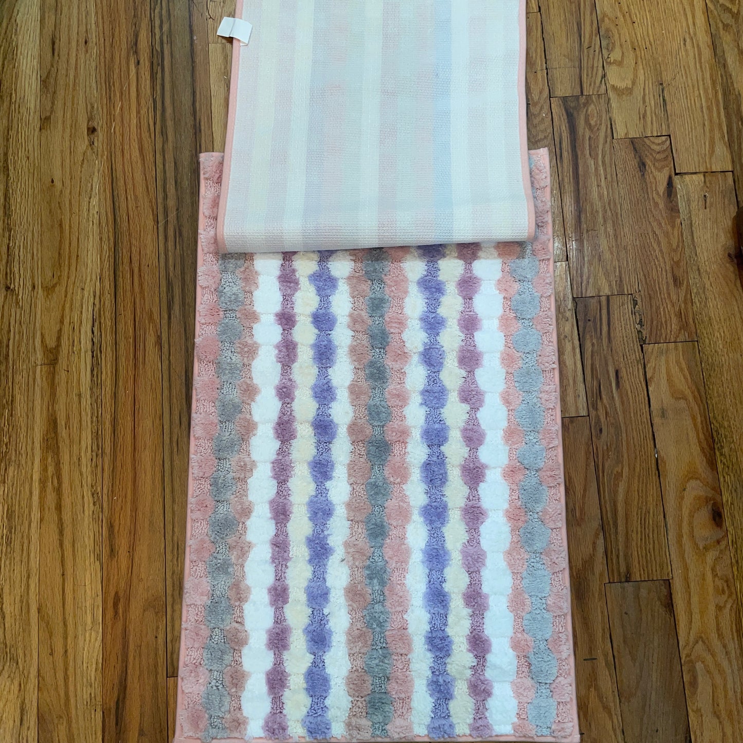 TESSA Stiped Square  Soft 2 piece bathroom Mats Rug set