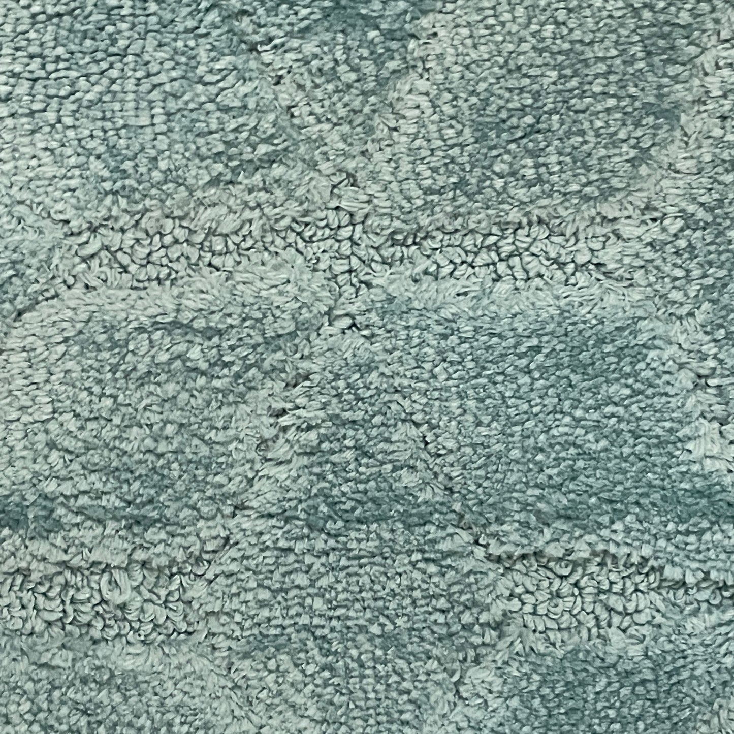ALLEGRA Square Diamond pattern Soft 2 piece bathroom Mats Rug set Bue Aqua Green
