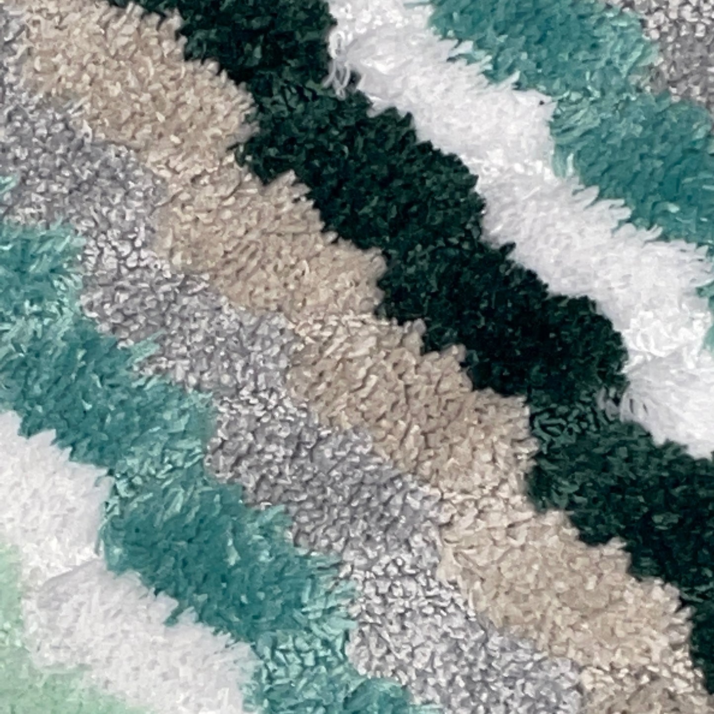 TESSA Stiped Square  Soft 2 piece bathroom Mats Rug set