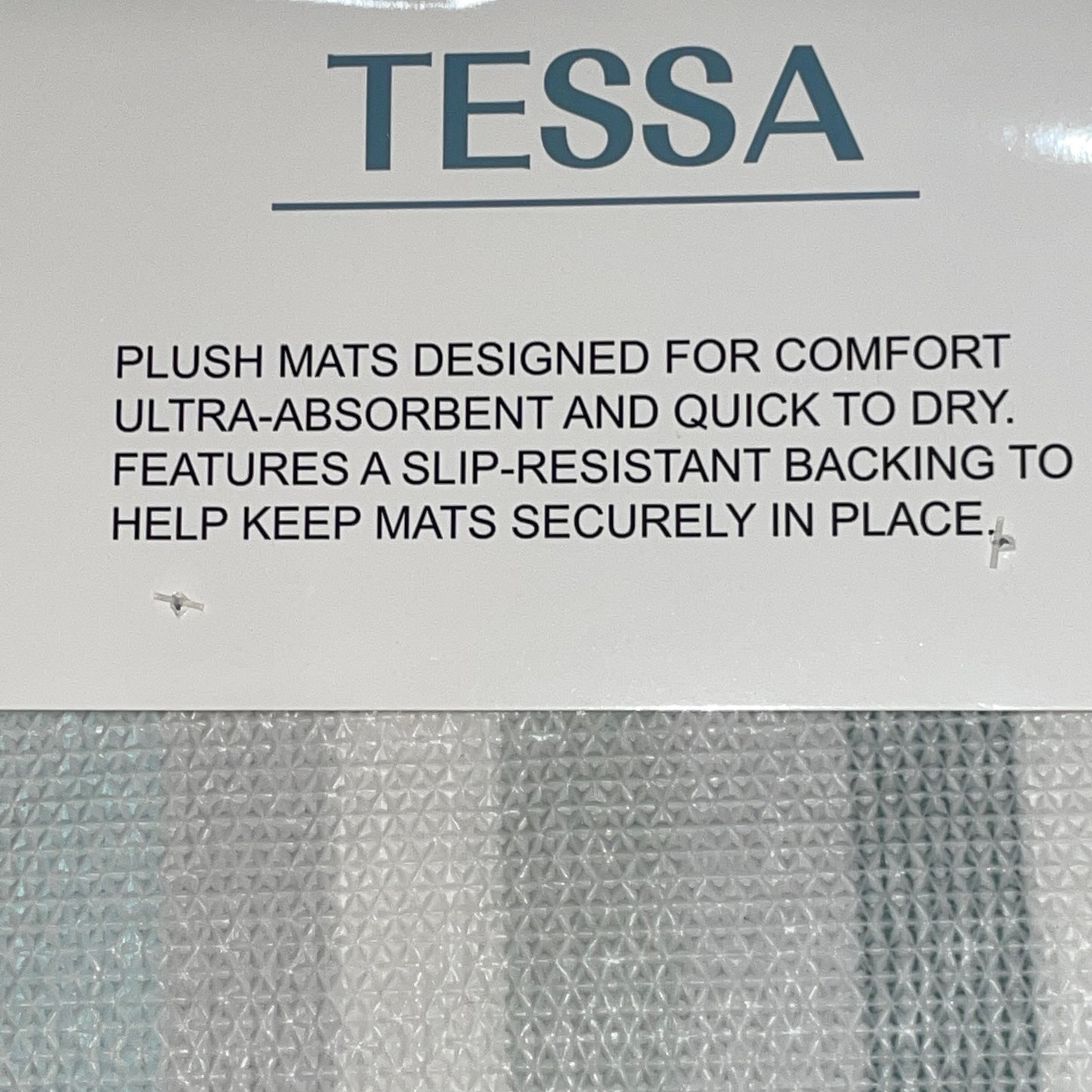 TESSA Stiped Square  Soft 2 piece bathroom Mats Rug set