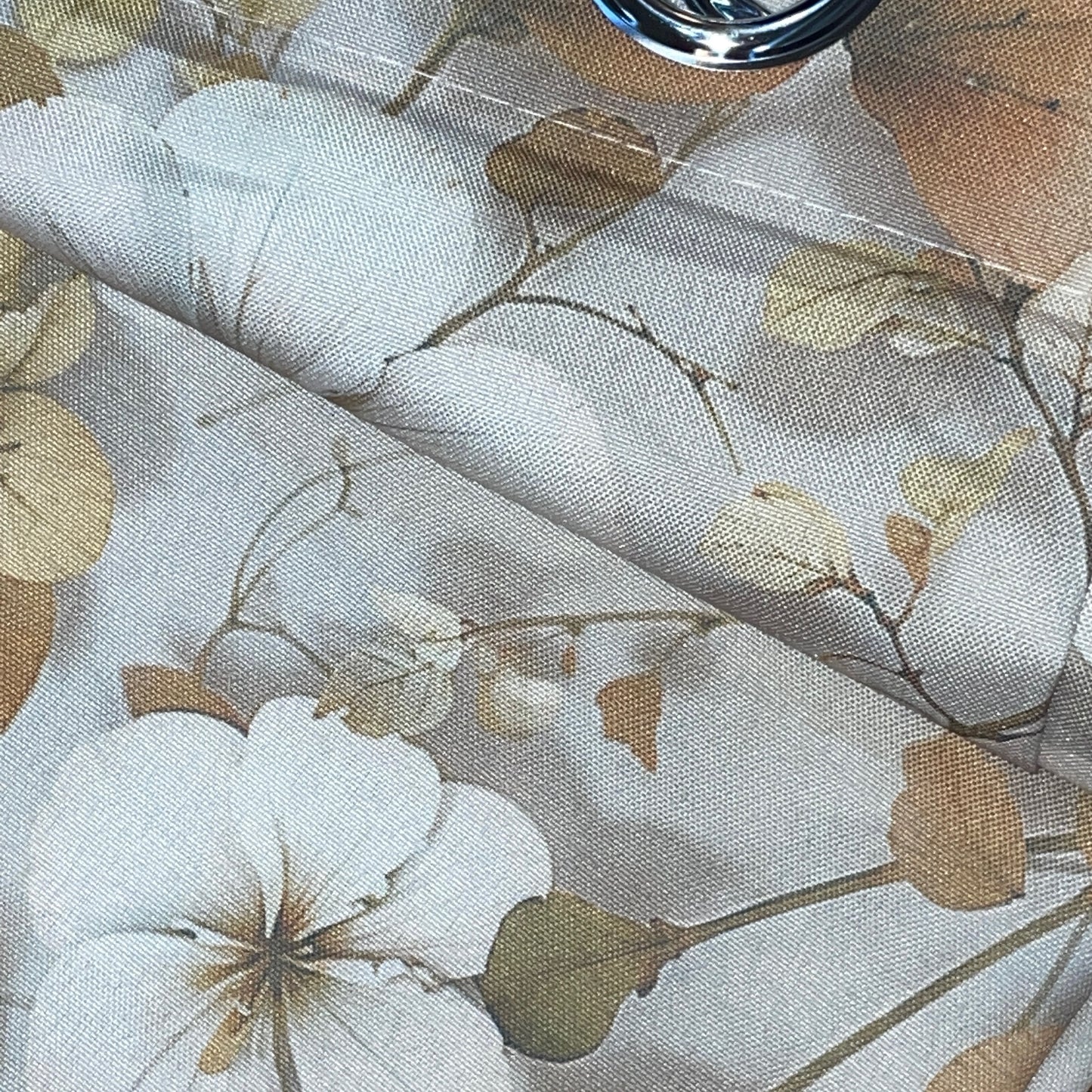 HEATHER BOTANICAL LEAF RUST Printed Grommet Panel Curtain