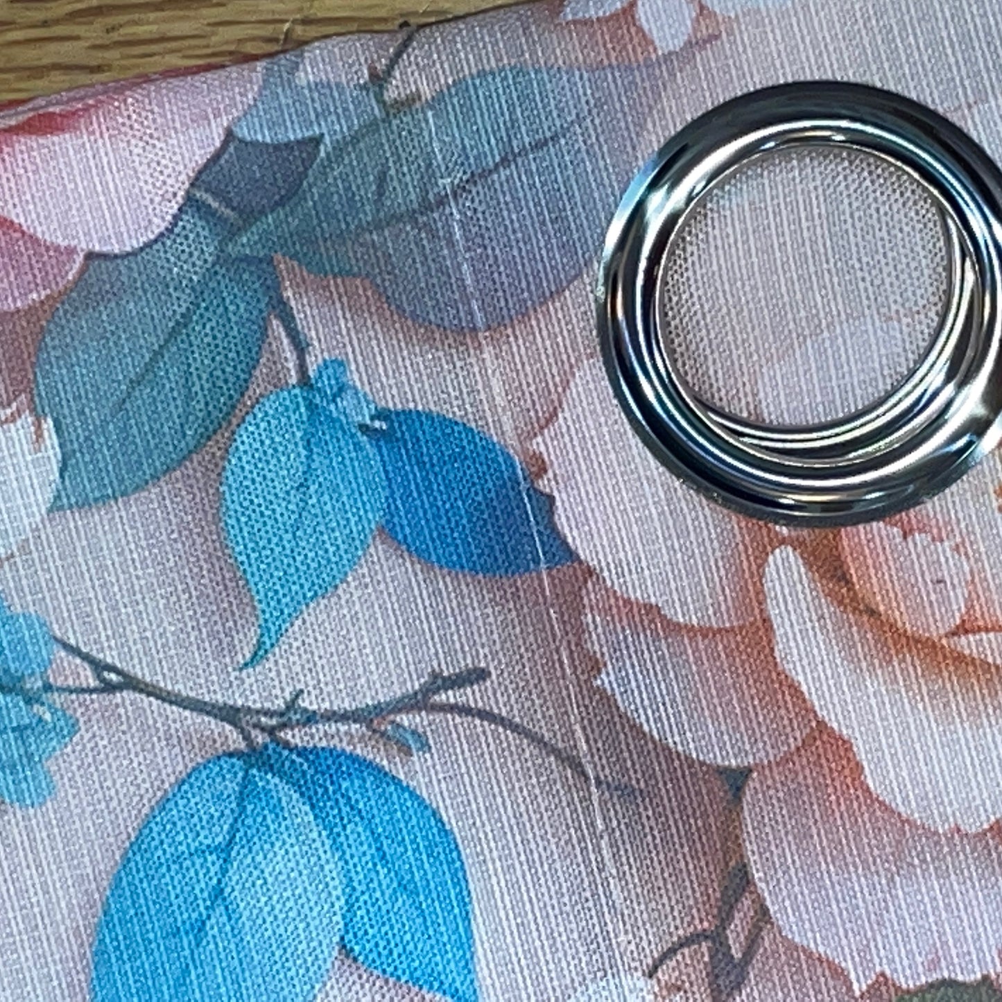 HEATHER BOTANICAL FLOWER PINK  Printed Grommet Panel Curtain
