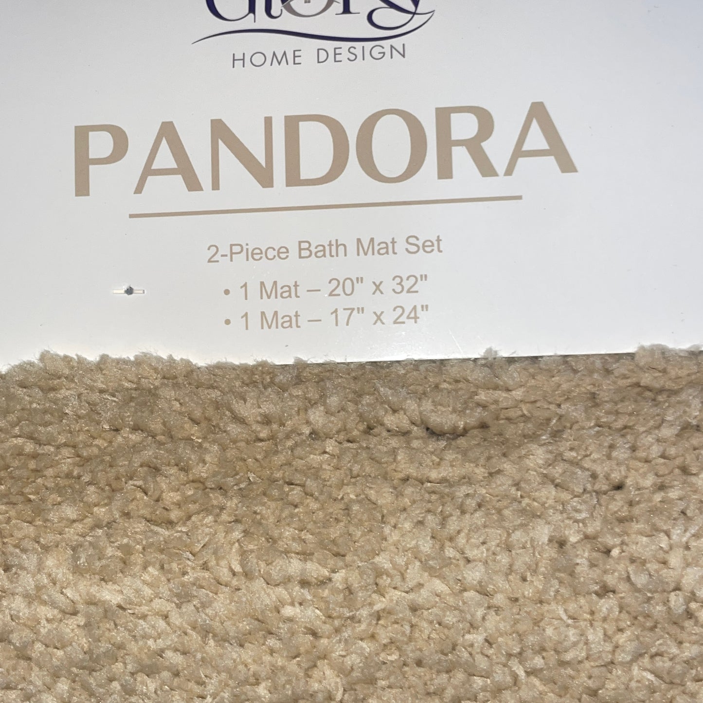 PANDORA  Square  Soft 2 piece bathroom Mats Rug set BLUE