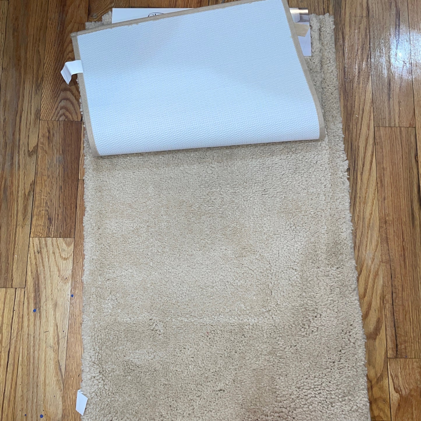 PANDORA  Square  Soft 2 piece bathroom Mats Rug set BLUE