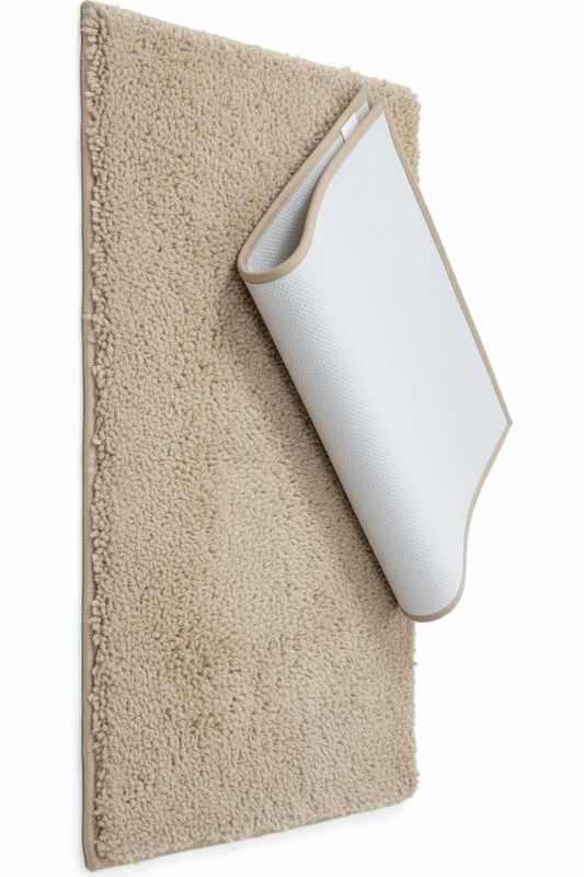 PANDORA  Square  Soft 2 piece bathroom Mats Rug set BEIGE