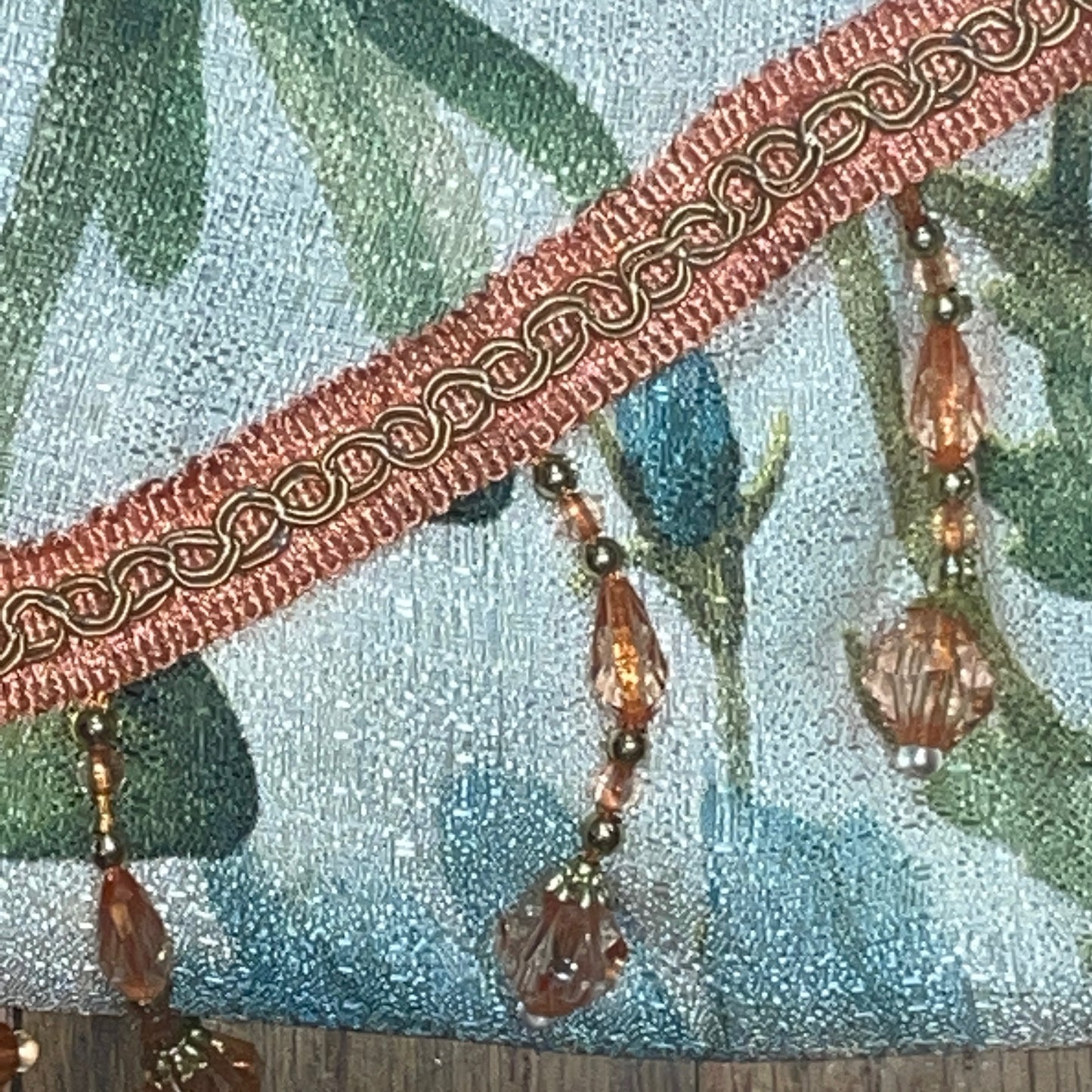 ELIZA Crepe  Pattern Panel Curtain w attached lace valance ORANGE
