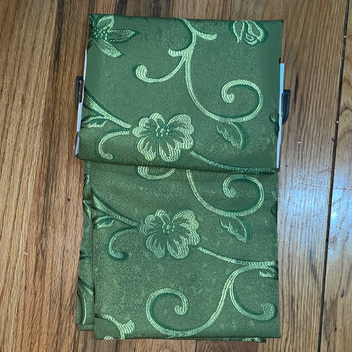 DANIELLE - FLOWER GREEN Grommet Panel Curtain BLACK OUT GREEN