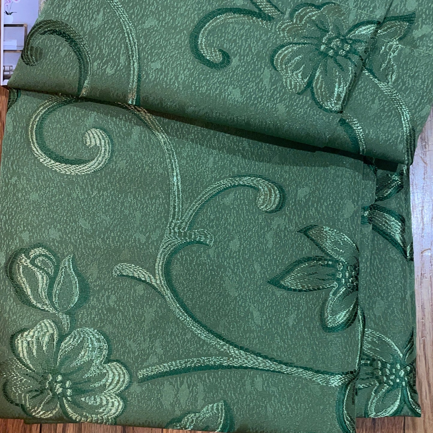 DANIELLE - FLOWER GREEN Grommet Panel Curtain BLACK OUT GREEN