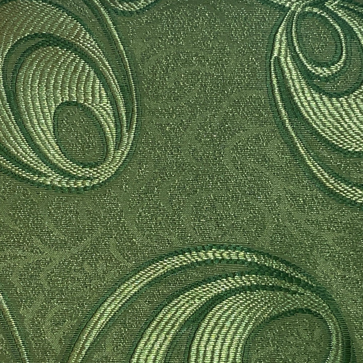 DANIELLE - CIRCLE SWIRL Grommet Panel Curtain BLACK OUT GREEN