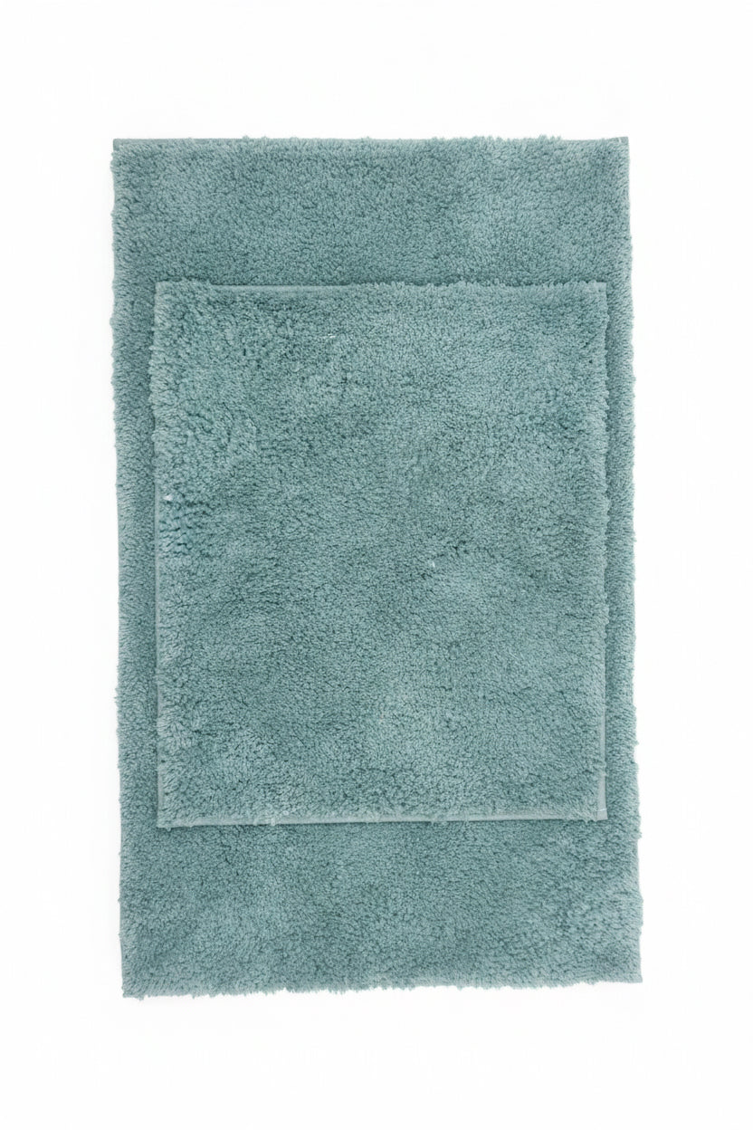 PANDORA 2 piece bathroom Mats Rug set Square  Soft AQUA BLUE