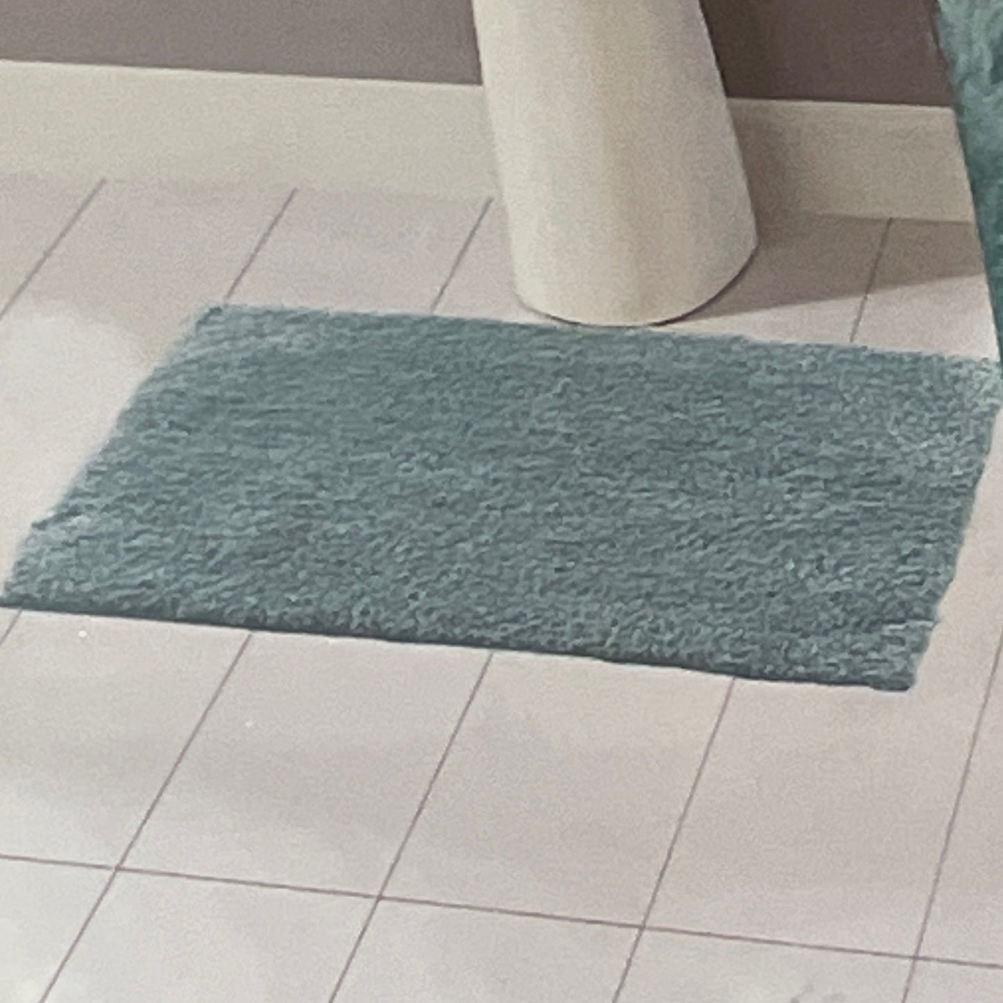 PANDORA  Square  Soft 2 piece bathroom Mats Rug set BLUE