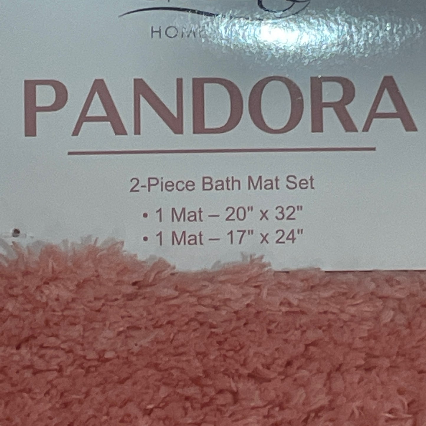 PANDORA  Square  Soft 2 piece bathroom Mats Rug set BLUE