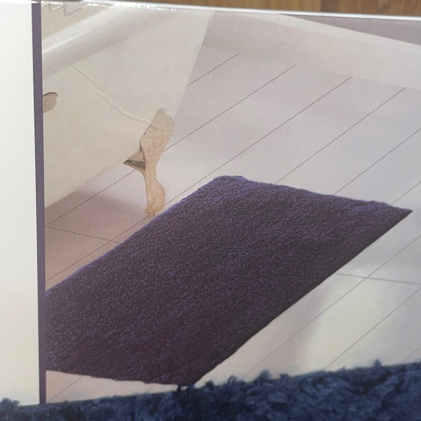 PANDORA  Square  Soft 2 piece bathroom Mats Rug set BLUE