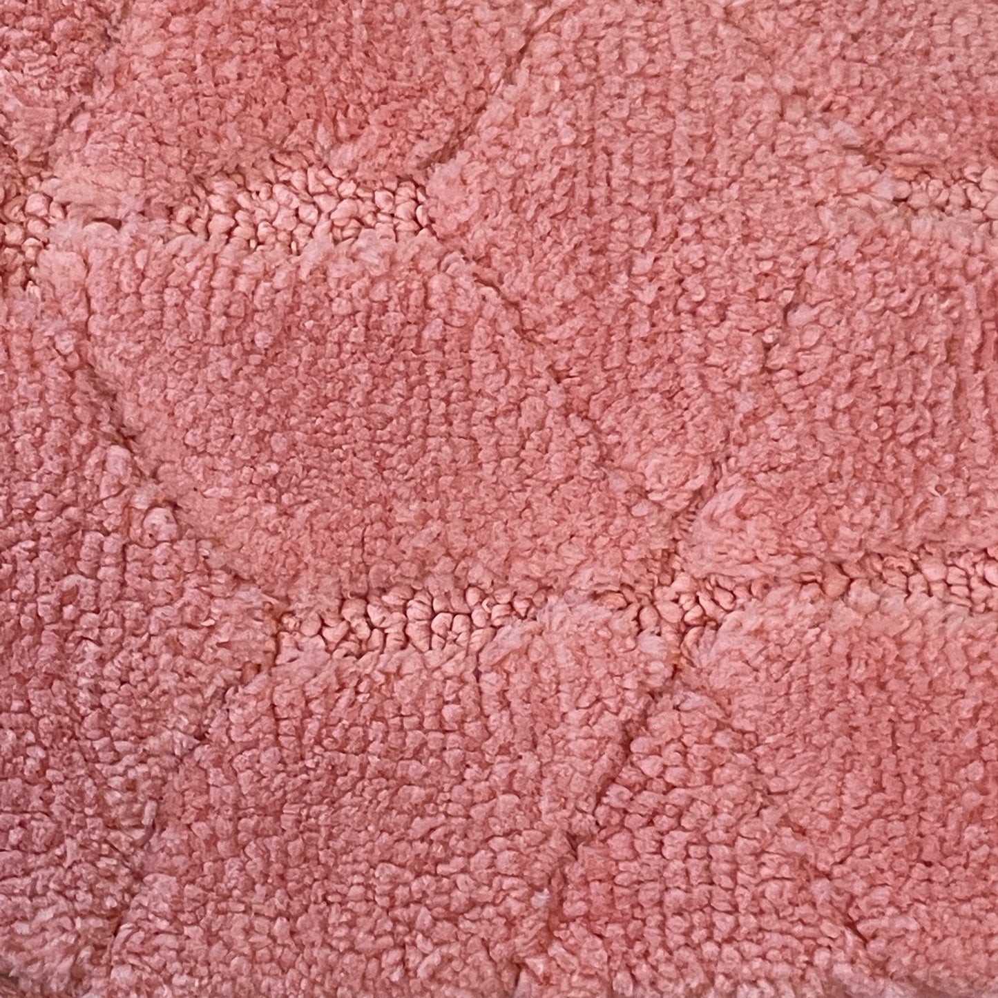 ALLEGRA Square Diamond pattern Soft 2 piece bathroom Mats Rug set Coral