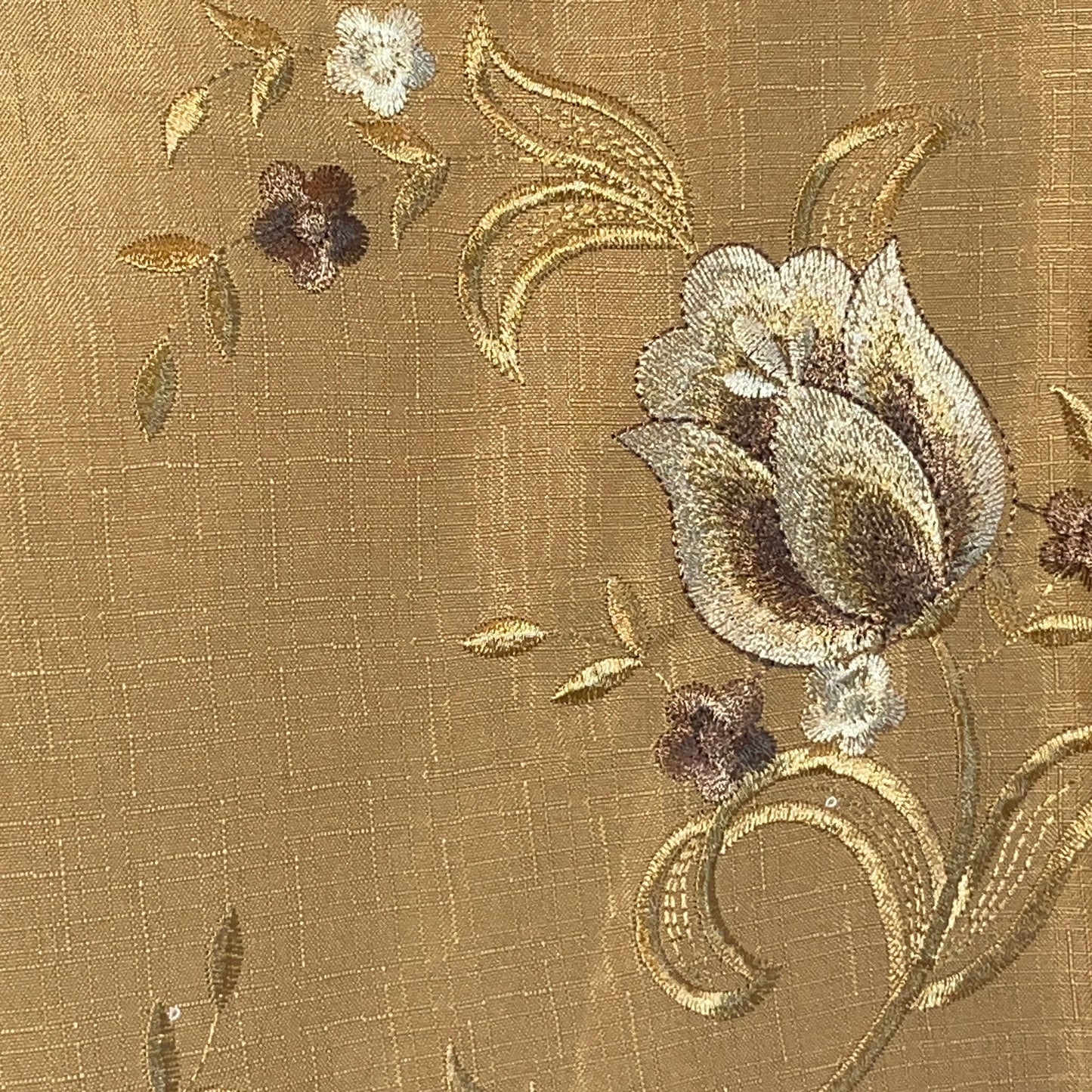 Embroidered floral design Table Runner Doily Red / Gold  TIFFANY