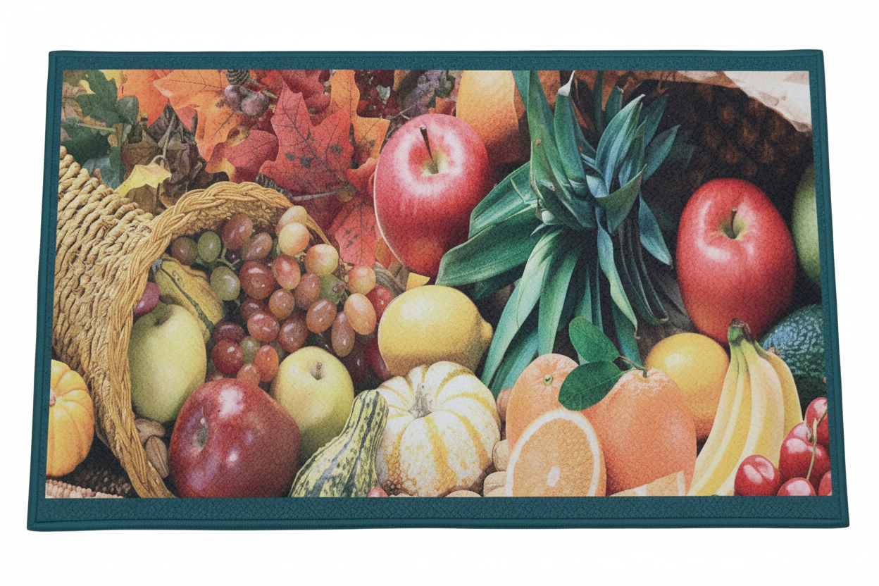 Kitchen Rug Mat  Oil & Slip Resistant/ Water Repellent 18 x 30 FRUIT BASKET