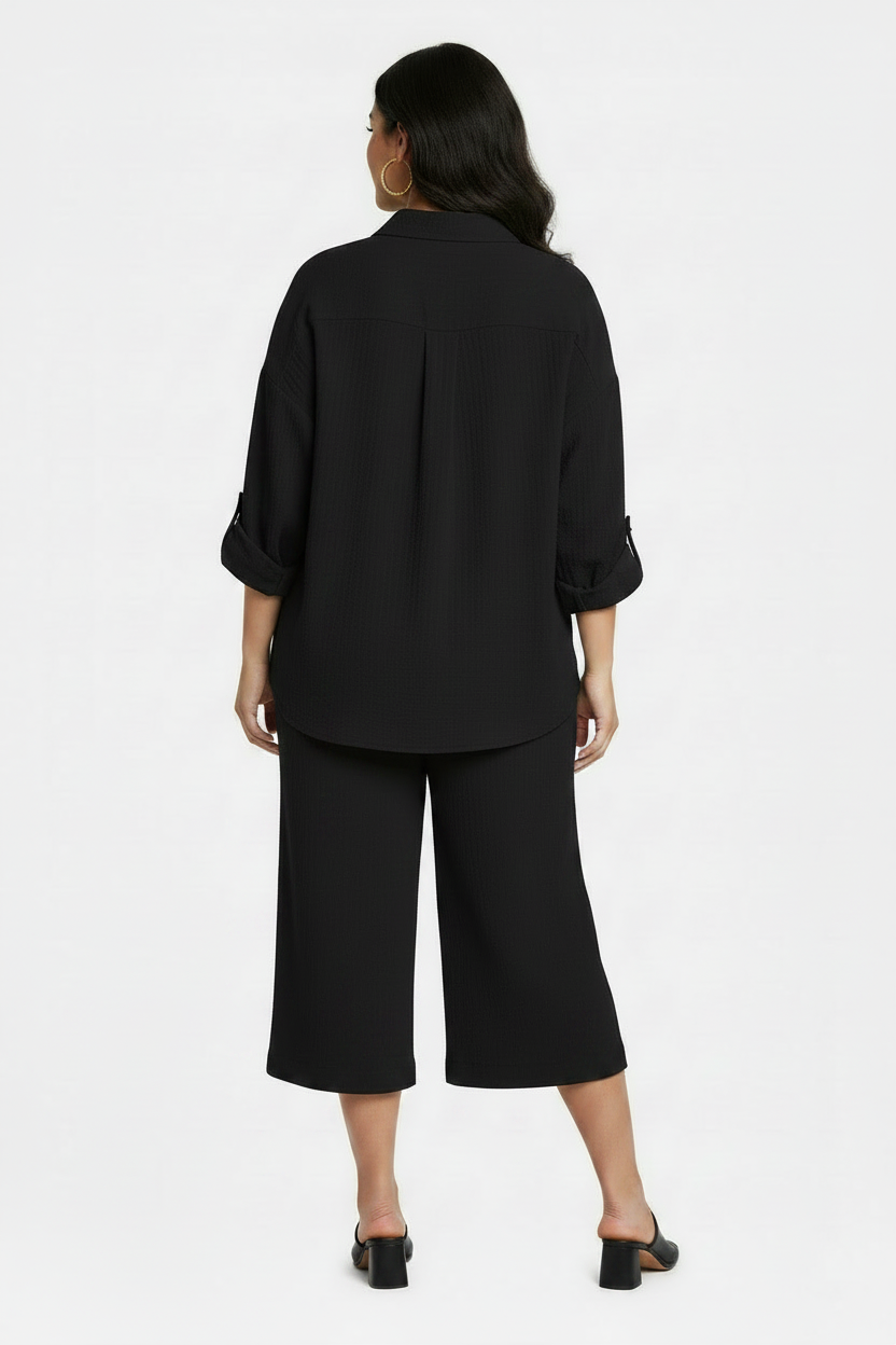 PLUS SIZE WOMEN'S 2 Piece Shirt w Capri Outfit Set