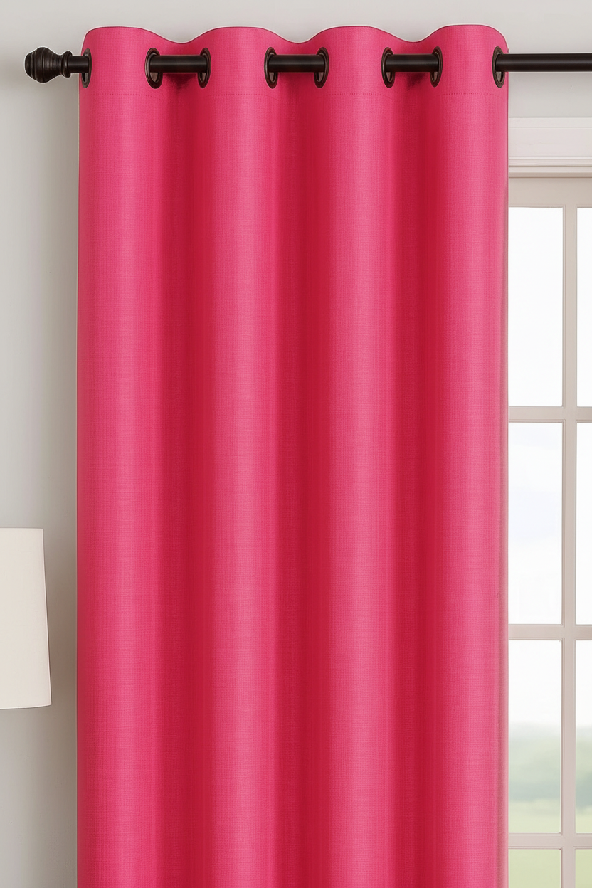 PEYTON FUSHIA DK PINK  Solid Black out  Grommet Panel