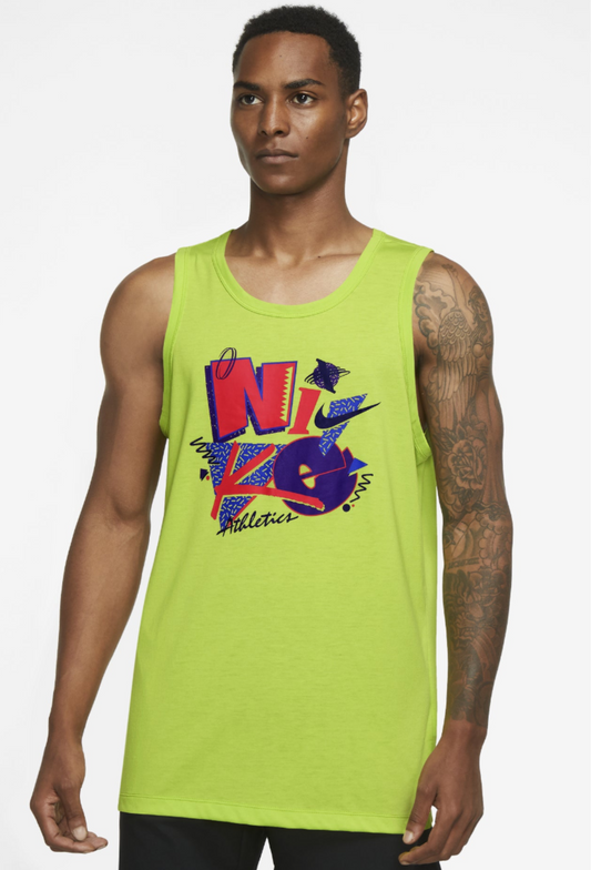Men's Nike Dri-FIT Graphic Training Tank Top Lime Green