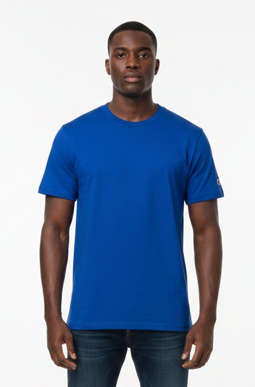 Men's 100% cotton Champion Short Sleeve Logo T-Shirt Blue
