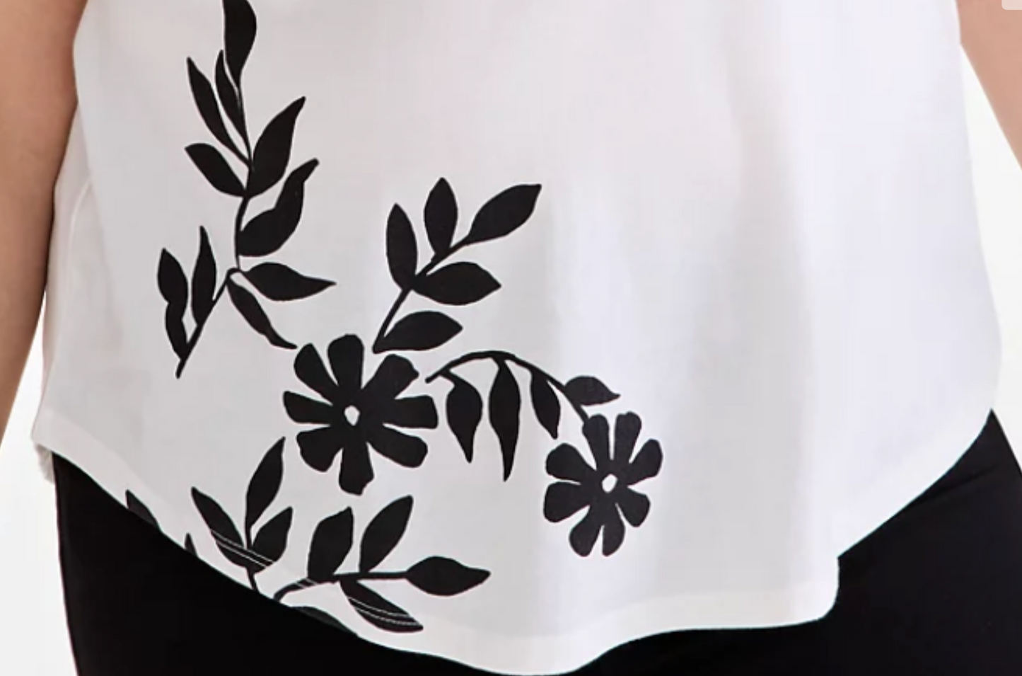 PLUS Size Women's Printed Crewneck Tee Floral Flower Leaf  Short sleeve T-Shirt