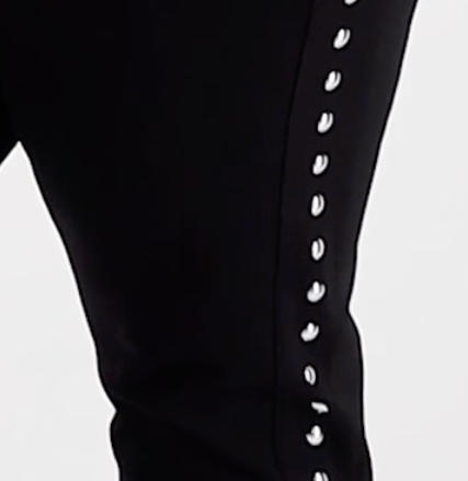 PLUS Size Women's Black Trendy Plus Size Studded Pull-On Bodycon Leggings