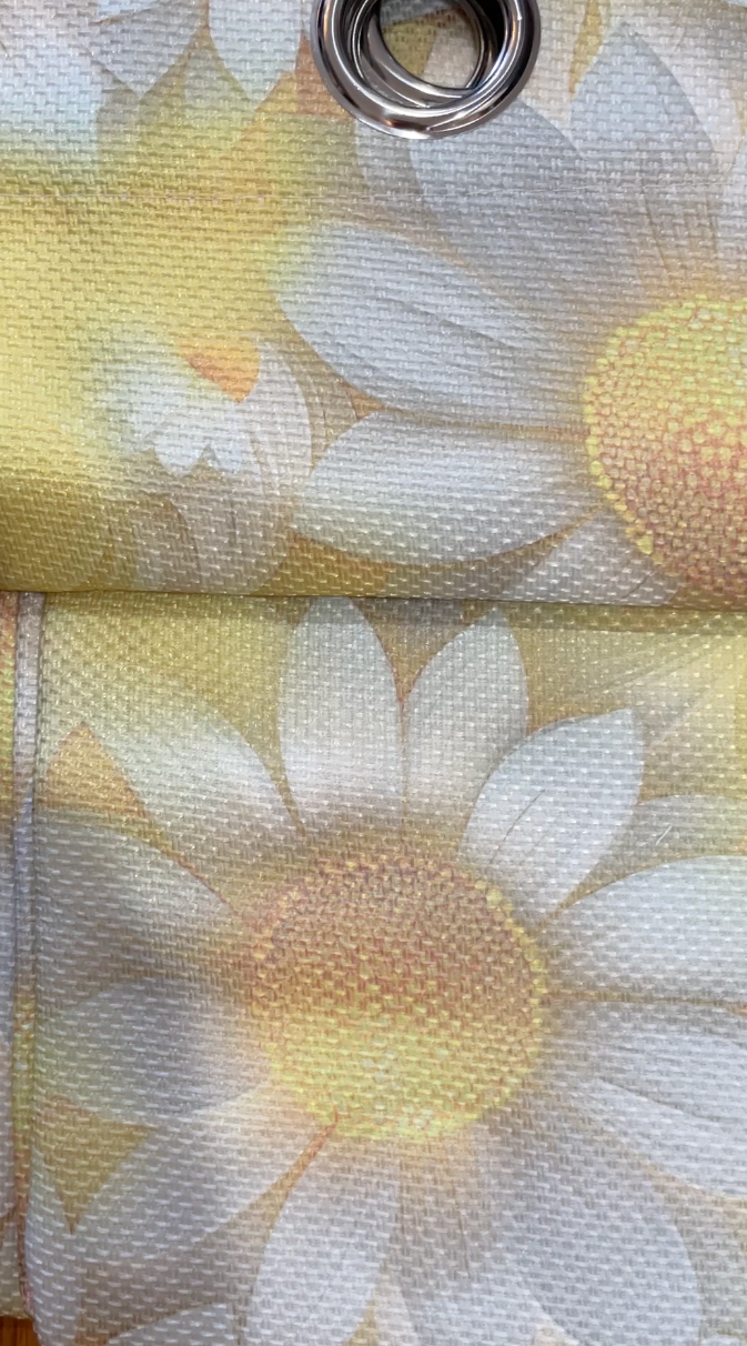 HEATHER SUNFLOWER YELLOW thick Black Out  Printed Grommet Panel Curtain
