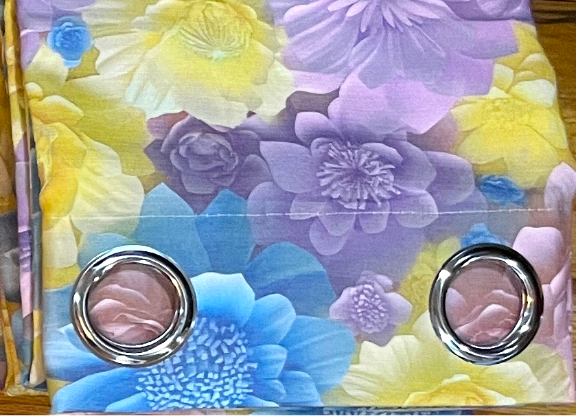 HEATHER FLOWER PURPLE BLUE YELLOW PURPLE  Printed Grommet Panel