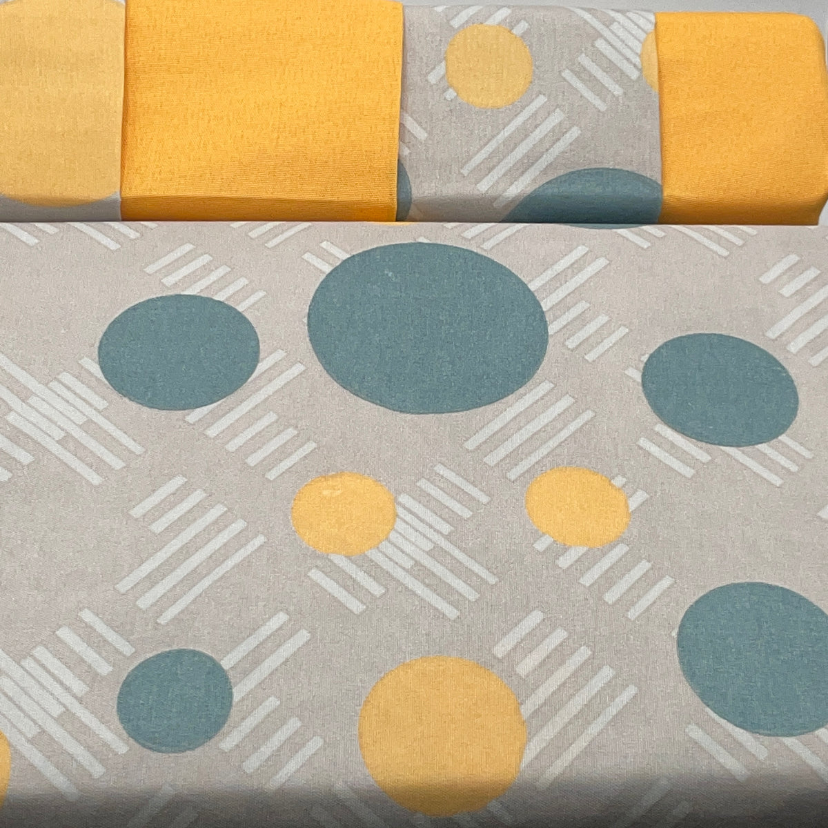 Luxury 6 piece Print Sheet Set Soft 1800  Circle Dot pattern KING