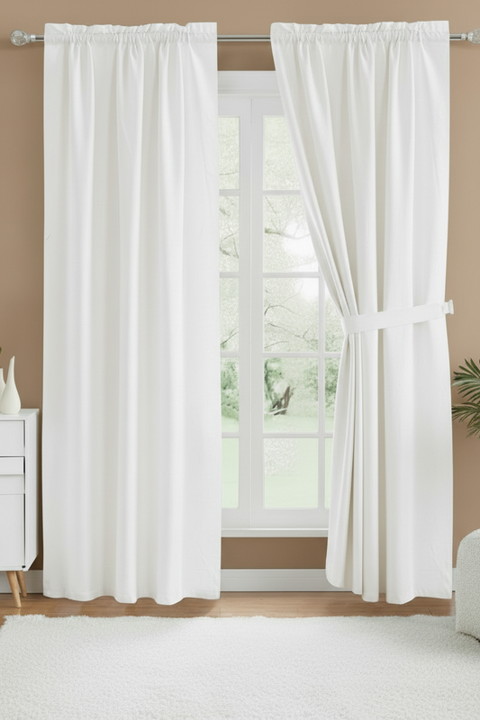 DENISE OFF WHITE Jacquard Pattern Denise Panel Curtain